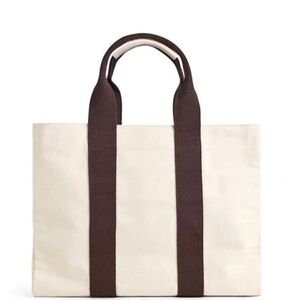 001 NEW Le Bar Marche Tote Ivory Double Handle Beach Pool Book Packable La Plage